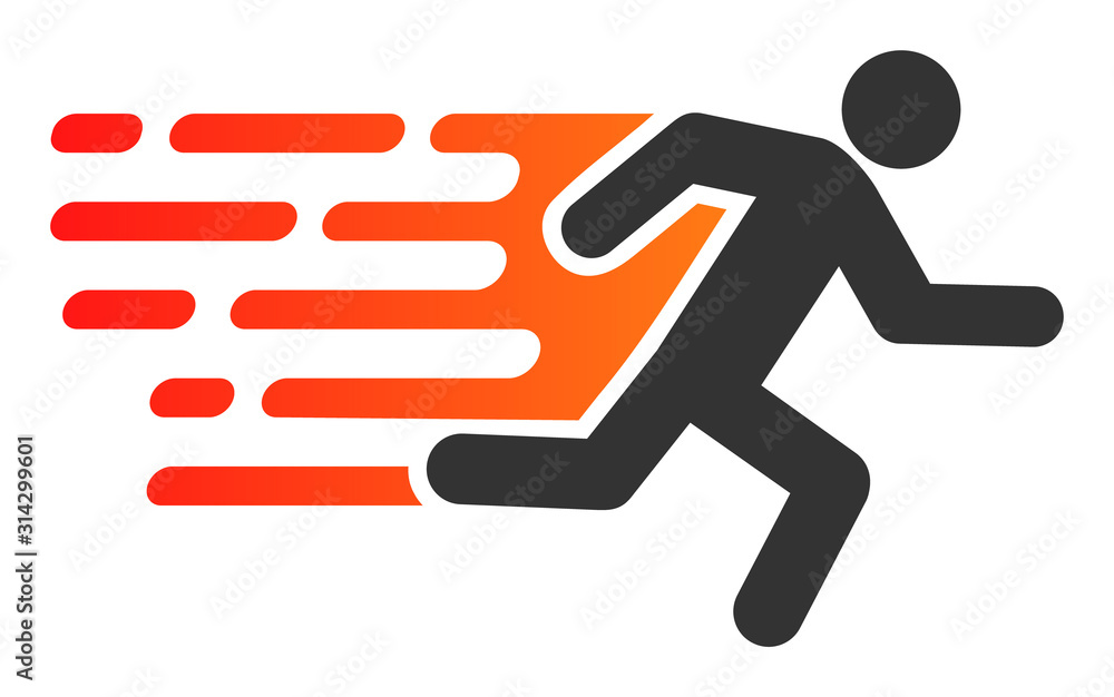 Aufkleber rush running man vector icon. flat rush running man symbol is isolated on a white background.