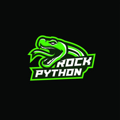 head python snake sport logo design 