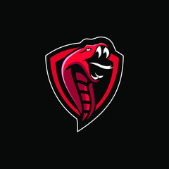 Obraz premium red cobra snake sport logo design