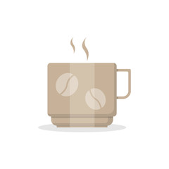 Coffee cup flat icon with small shadow
