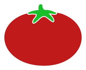 Tomato vector icon. Flat Tomato symbol is isolated on a white background.