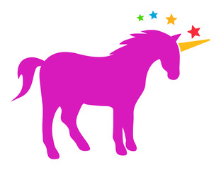 Unicorn vector icon. Flat Unicorn pictogram is isolated on a white background.