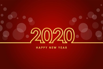 Happy New Year 2020 Greeting Design Vector Illustration Background