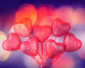 Valentines Day background with hearts in Vintage