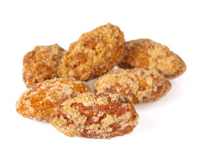 sugared almonds isolated on  white