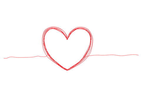 vector illustration of hand drawn heart on white background
