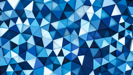Backdrop blue triangle. 3D rendering