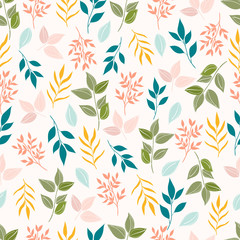 Seamless pattern with leaves