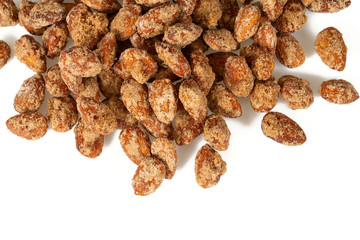 sugared almonds isolated on  white