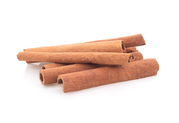 Cinnamon sticks isolated on white background