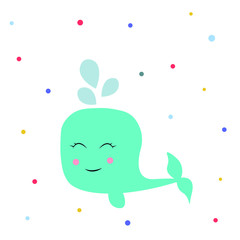 cute whale animal pattern