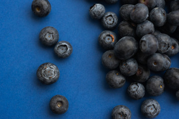 Blueberry berry on a classic blue background.