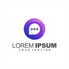 awesome chat gradient logo design