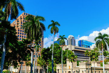 Fototapeta na wymiar cityscape in the city center of Honolulu, Oahu, Hawaii