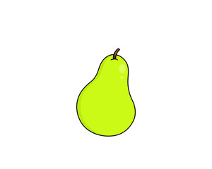 Simple cartoon pear, vector illustration
