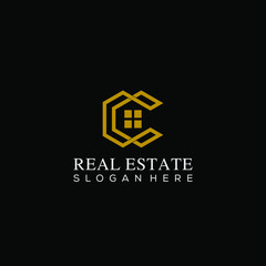 Real estate letter C logo graphic concept