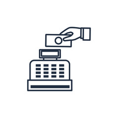 hand cash register money line image