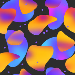 Abstract Hip Wavy Gradient Blob Curvy Futuristic Shapes. Ombre gradient mesh trendy background design. Seamless repeat vector eps 10 pattern swatch.