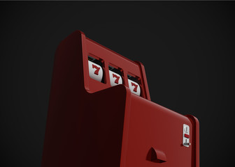 Slot Machine Casino Retro Style 777 One Arm Gambit 3D Render