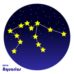 vector illustration of aquarius zodiac stars