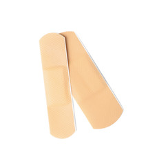 Medical sticking plasters isolated on white. First aid item