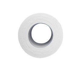 Medical sticking plaster roll isolated on white. First aid item