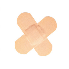 Medical sticking plasters isolated on white. First aid item