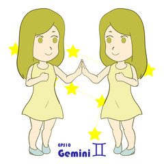vector illustration of gemini zodiac character