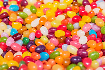Background of colored candy-stones. Selective focus.