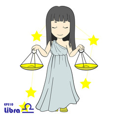 vector illustration of libra zodiac character