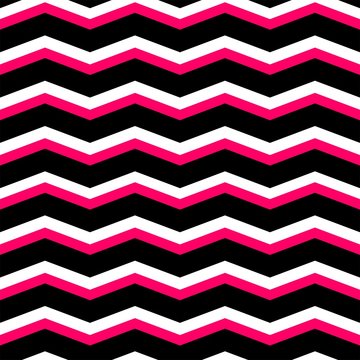 Zig zag chevron black, pink and white tile vector pattern