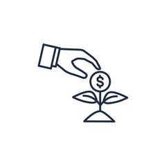 hand with growth plant money line image