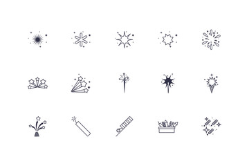 Isolated celebration fireworks icon set vector design