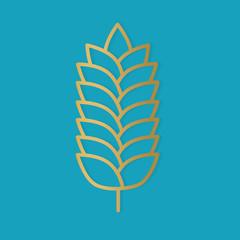 golden wheat ears icon- vector illustration