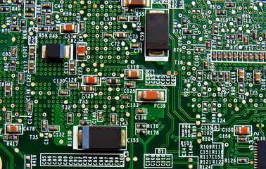 a board with electronic circuits