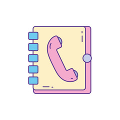 address book telephone , phone fill and line