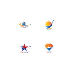 Set of collection travel logo with air plane concept design vector