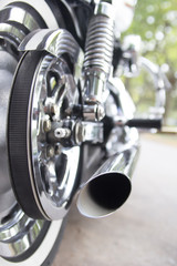 detail of a wheel of motorcycle