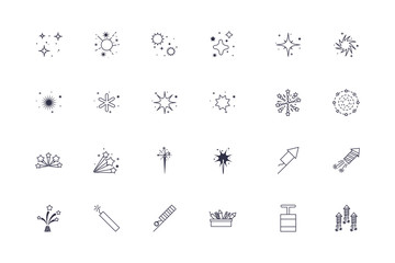 Isolated celebration fireworks icon set vector design