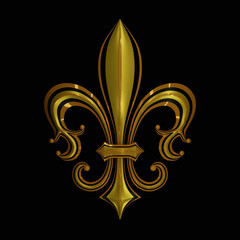 golden fleur de lis floral ornament