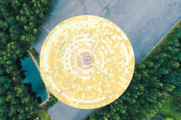 Center for long-distance space communications, satellite antenna