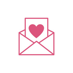 Love mail icon line style