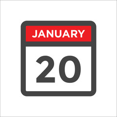 January 20 calendar icon including day of month