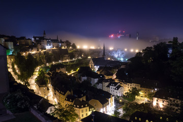 Fototapeta na wymiar panoramic view of Luxembourg at night