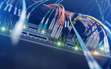 Optical Rack. Big Data Telecommuncation Brodband. 