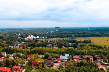 Center for long-distance space communications, satellite antenna