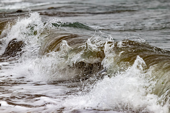 A big wave coming on the shore.black sea.Crimea © pablofilatelly