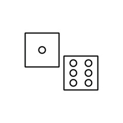 dice vector icon with simple shapes