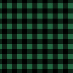 Twill plaid green and black background