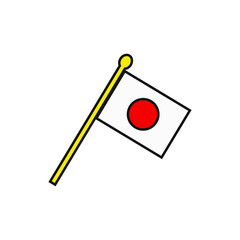 Japan flag face vector icon with simple shapes